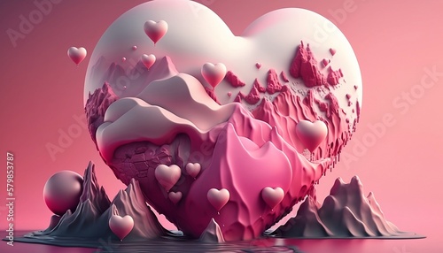 Generative AI abstract art of love  photo
