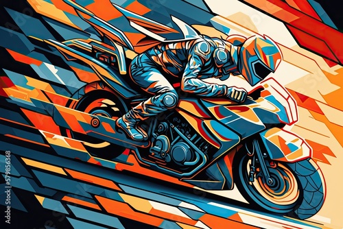 Illustration of a concept Motorcycle - Artistic Interpretation - Created with Generative ai