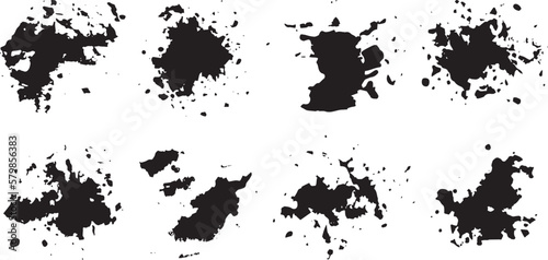 Obraz na płótnie black paint splashes, ink blots, brush stroke