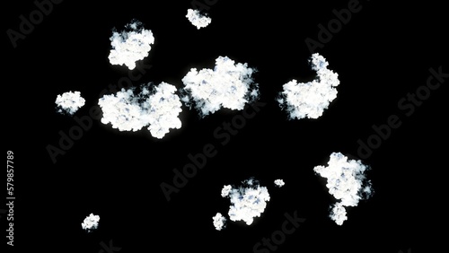 clouds isolated on black background