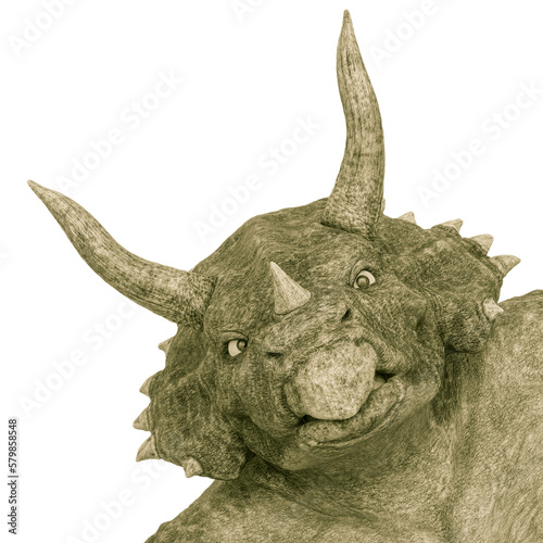 triceratops warrior id portrait close up