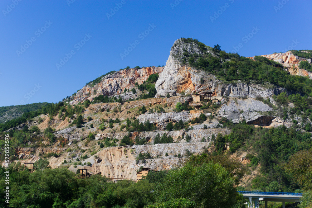 View of the stone quarry
