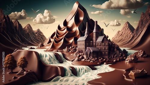 landscape-where-everything-is-made-of-chocolate-chocolate-world-easter-season-mountains-river-trees-ai-generative