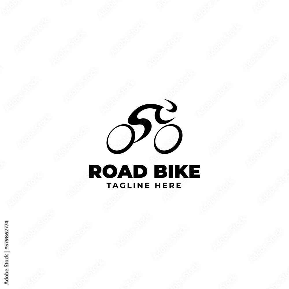 Flat man riding bicycle logo design vector illustration Flat man riding bicycle logo design vector illustration