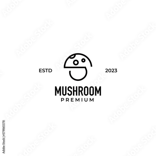 Flat mushroom logo design vector illustration