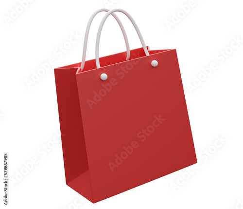 shop paper bag 3d illustration