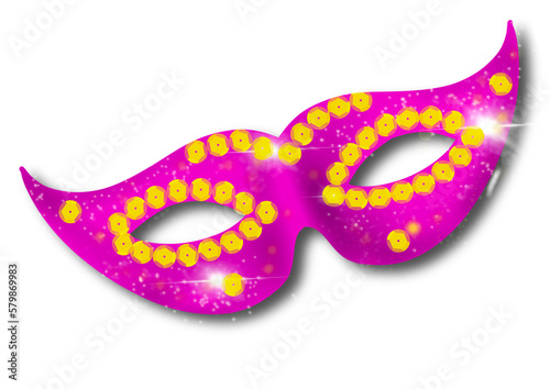 Carnival mask, illustration of a carnival mask from Brazil, handmade drawing.