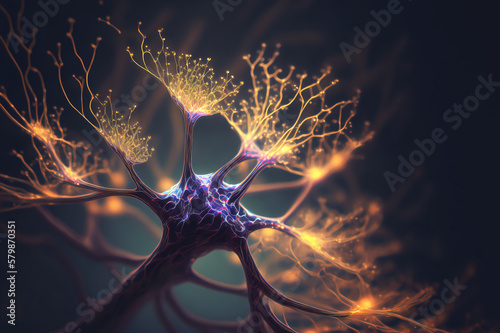 Neuronal Cells and their Role in Cognitive Function,Nerve cell, Synapse, Functional magnetic resonance imaging, Electroencephalography, Generative AI photo