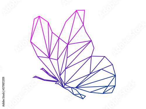 ilustration of butterfly style line poly