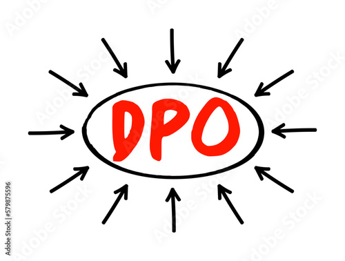 DPO Days Payable Outstanding - efficiency ratio that measures the average number of days a company takes to pay its suppliers, acronym text with arrows