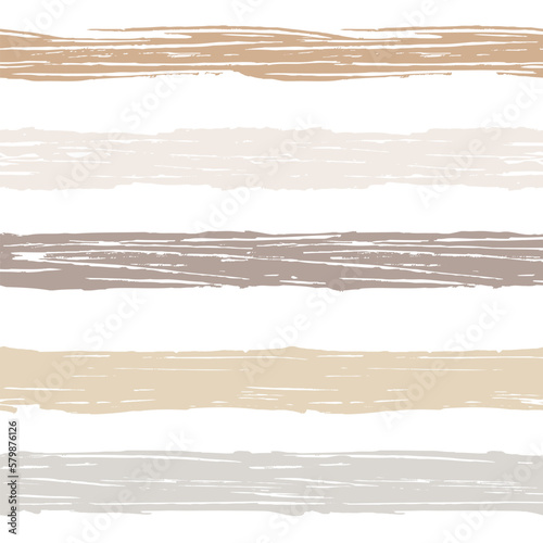 Stripes pattern, ocher striped seamless vector background, watercolor paintbrush lines, textured brush lines textile. shabby grunge stripes