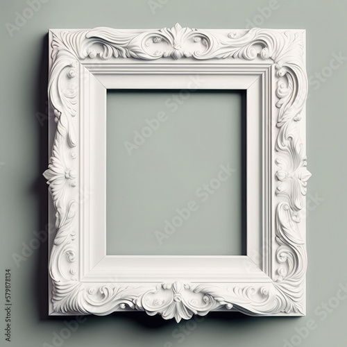 White empty frame. Generative AI