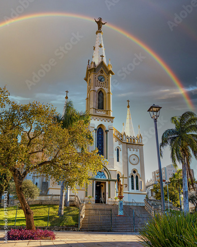 Uberaba, Minas Gerais, Brazil, June 22, 2022 -Metropolitan Cathedral of Uberaba , in this year the city was considered due to its great importance in historical finds and archaeological sites	