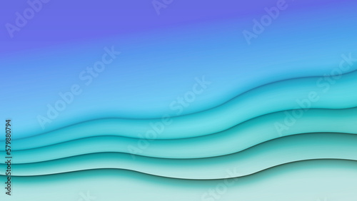 Abstract blue waves background. Ocean blue waves with fluid gradient.