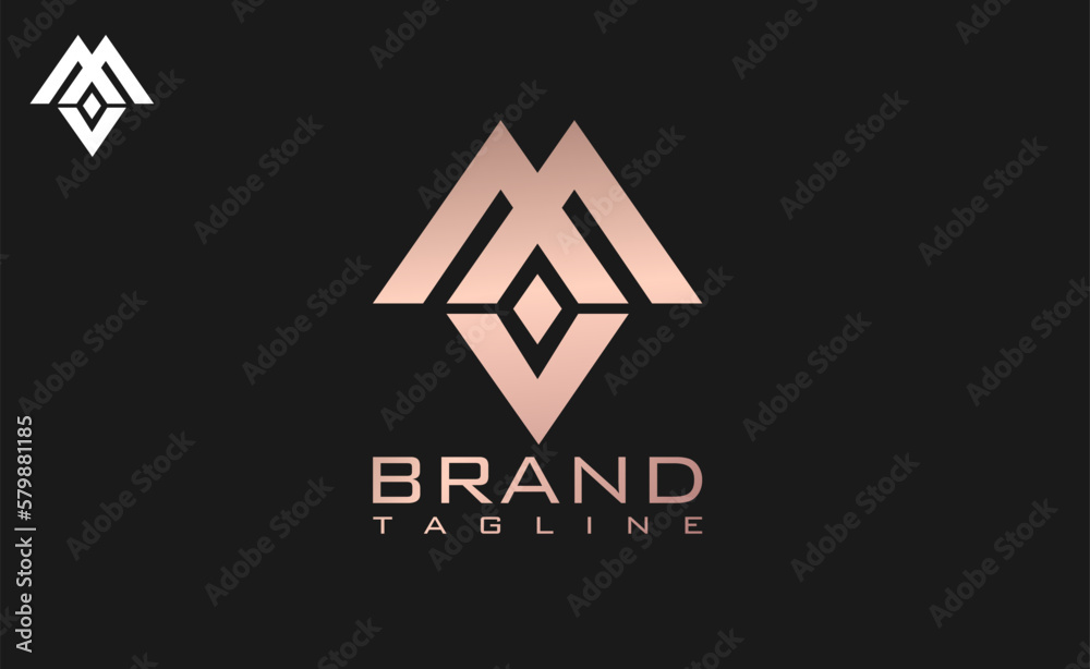 m and v letter luxury boutique stylish majestic logo rose color design m and v letter luxury boutique stylish majestic logo rose color design