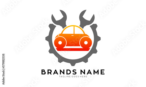 Service car garage illustration vector logo