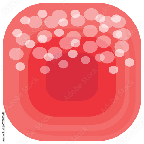 Single colorful sweet lossy jelly lollipop candy with sugar powder sprinkling on top, simple sweetness flat design illustration, vector interface elements for app icon ui ux web button card invitation