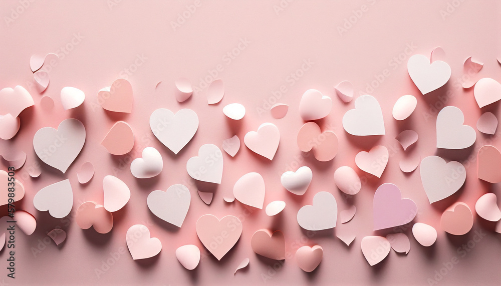 Pastel pink hearts illustration. Love Concepts v5