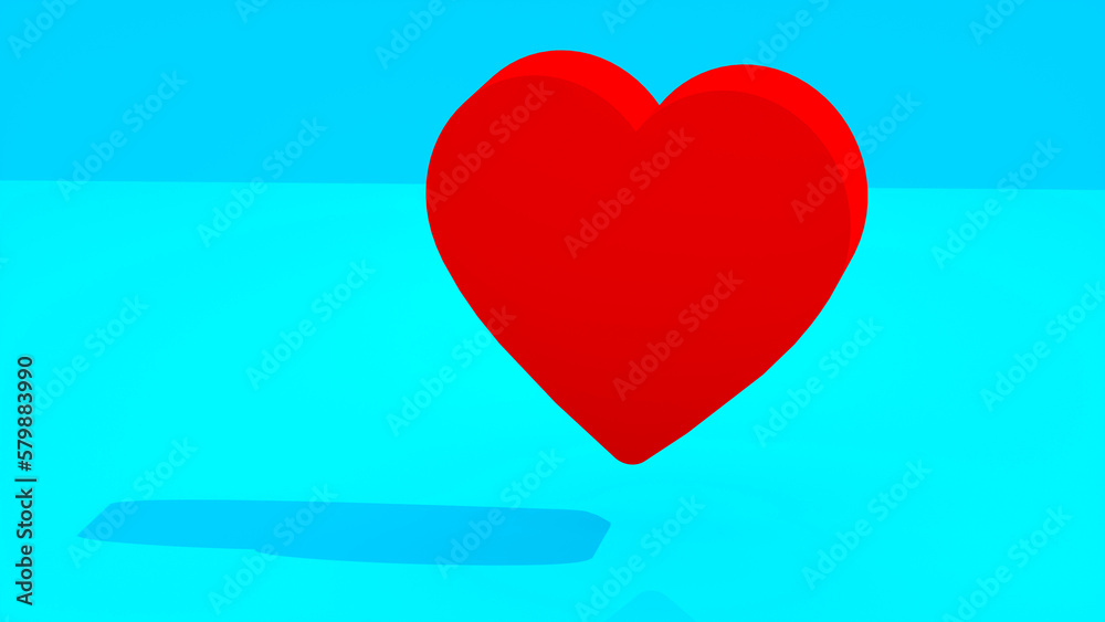 red heart on blue red heart on blue