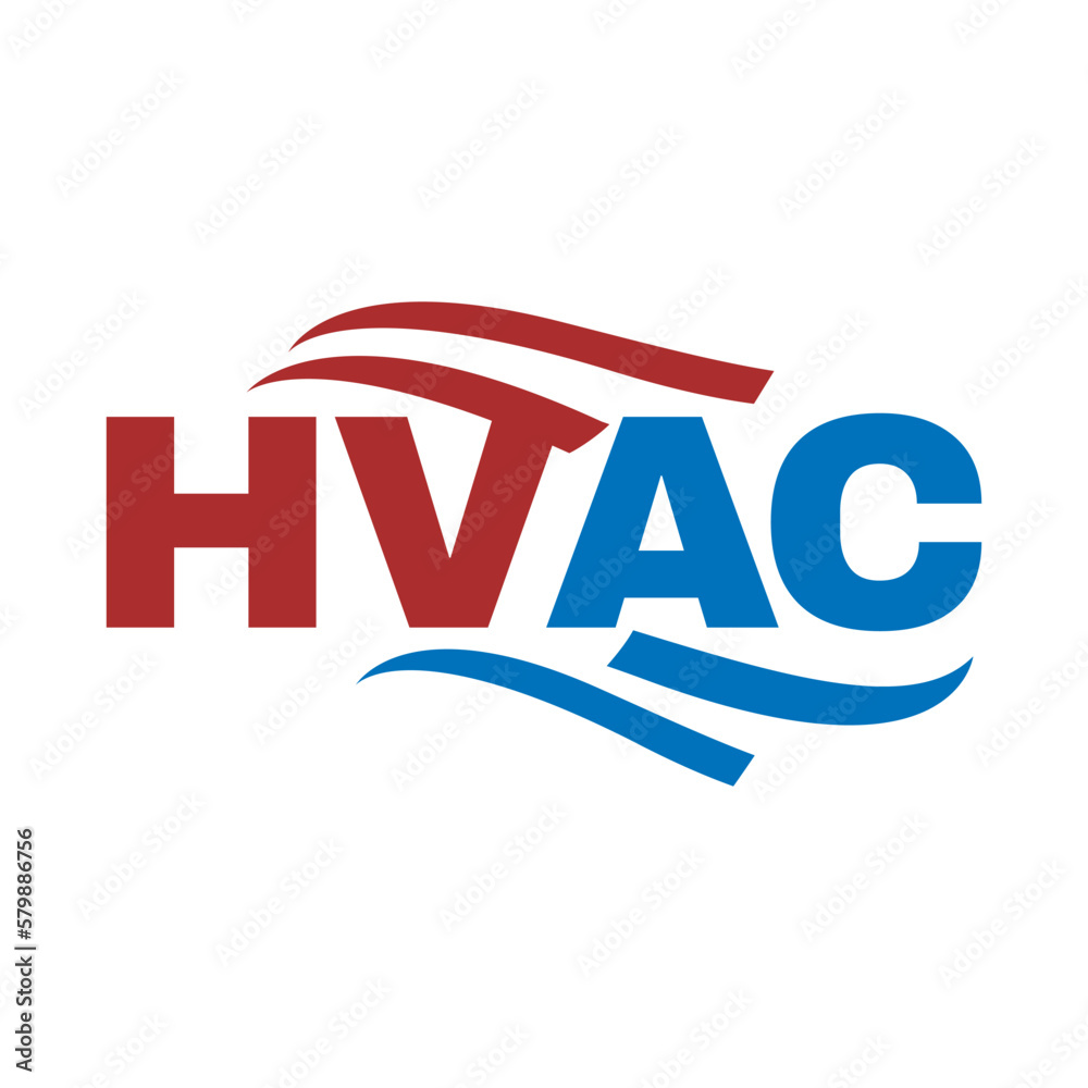 heating and cooling letter hvac logo design vector business company