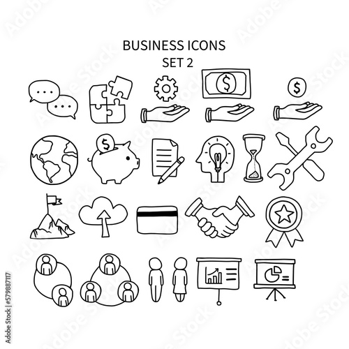 Business icons set 2 vector illustration	
