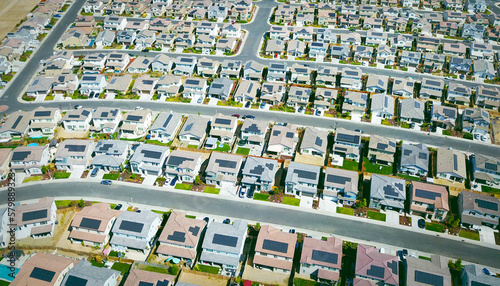 Aerial view of solar homes