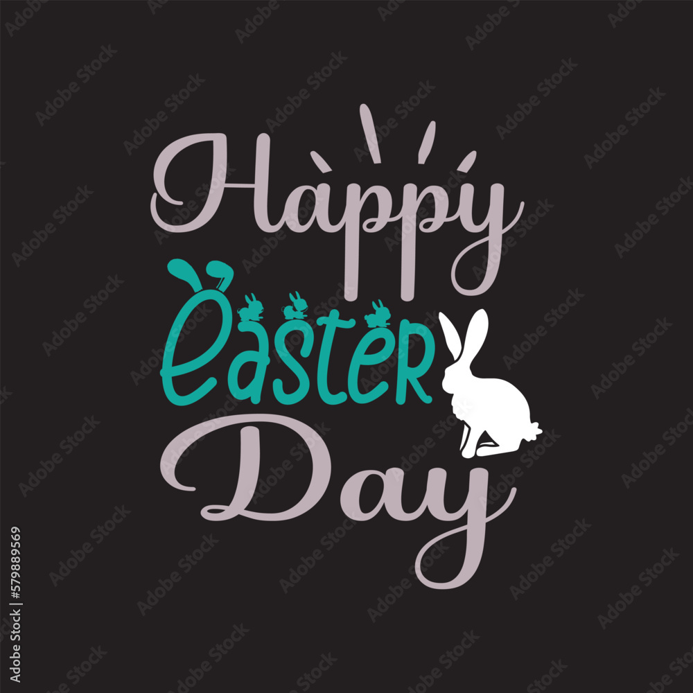 happy easter day T shirt design graphic template