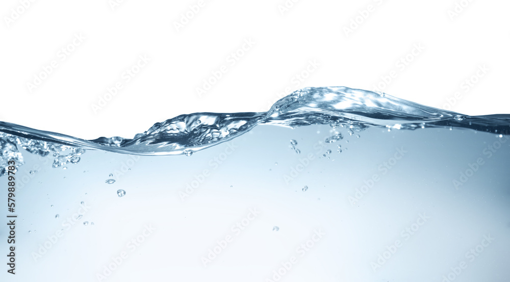 Transparent clear water wave on grey background Transparent clear water wave on grey background