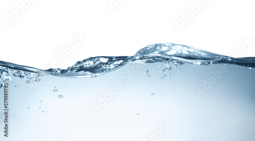Transparent clear water wave on grey background