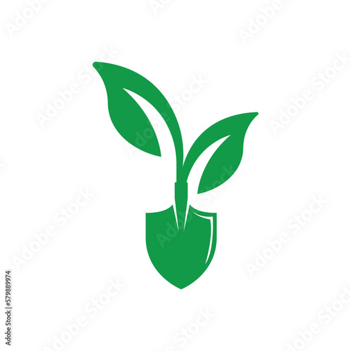 shovel logo icon design vector