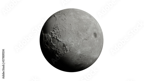 The Moon in the dark. Photo Realistic Moon as transparent png file. Elements of this vector furnished by NASA.