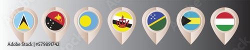 Free Download National Flags, Map Marker, Pin  - GFXLoad