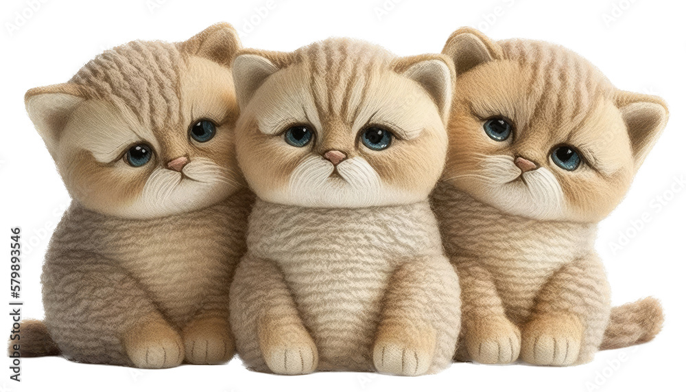 Group of Tabby cat Kitten plushies, png, transparent background ...