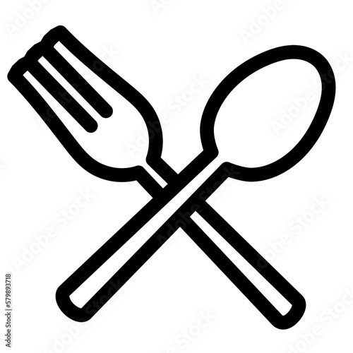 Fork and Spoon Vector Icon Black
