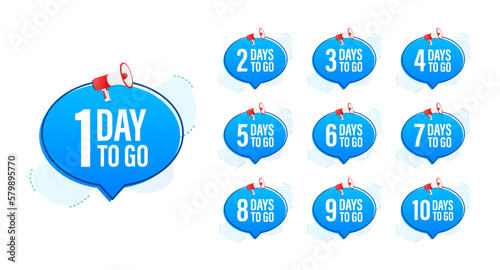Days countdown. Days to go 1 2 3 4 5 6 7 8 9 10. The days left badges set. Product limited promo