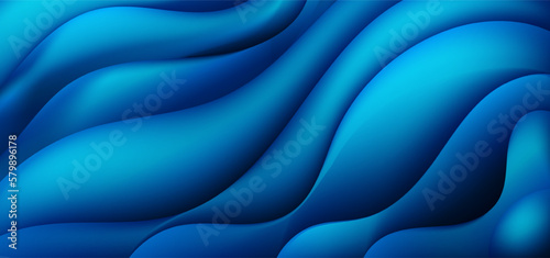 Abstract Gradient Dark Blue liquid background. Modern background design. Dynamic Waves. Fluid shapes composition. Fit for website, banners, brochure, posters © aqilah