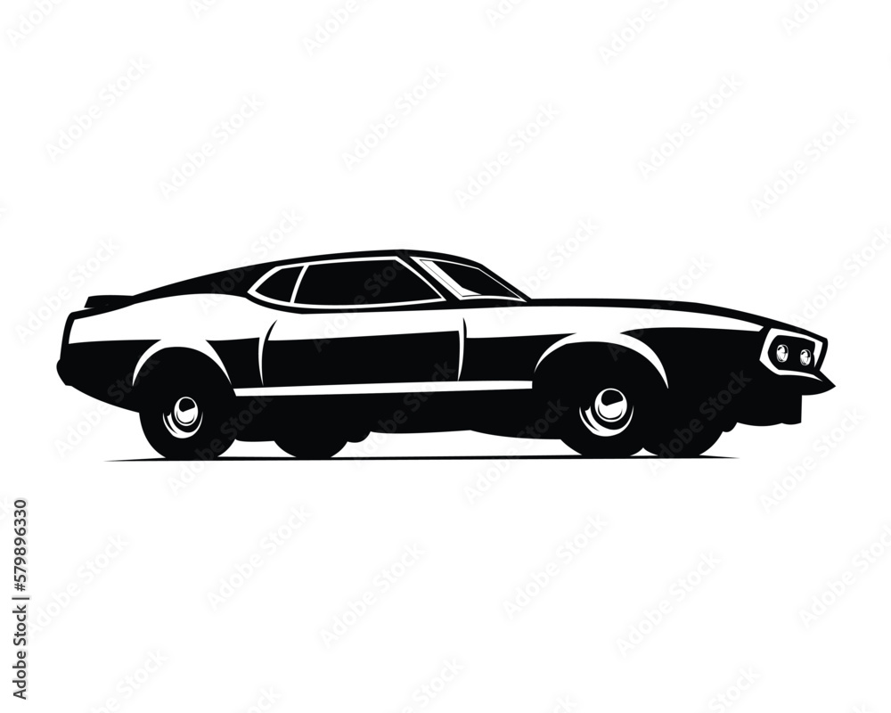 Ford mustang Mach car logo. isolated white background view from side. Best for badge, emblem, icon, sticker design, car industry. available in eps 10.