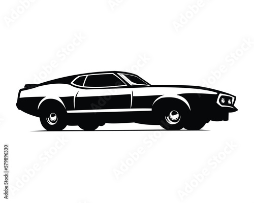 Ford mustang Mach car logo. isolated white background view from side. Best for badge, emblem, icon, sticker design, car industry. available in eps 10.
