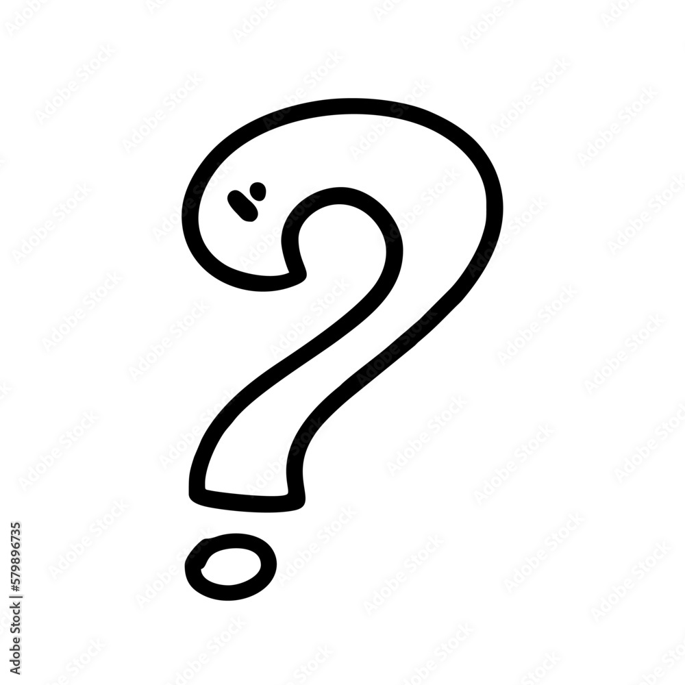 Vector Illustration of Hand drawn Question Mark Doodle art style Vector Illustration of Hand drawn Question Mark Doodle art style