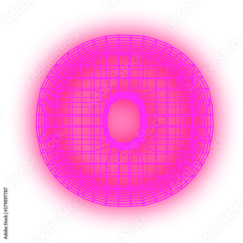 Letter o grid retro neon pink