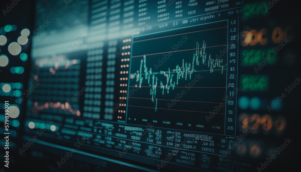 Stock market chart background, generative ai Stock market chart background, generative ai