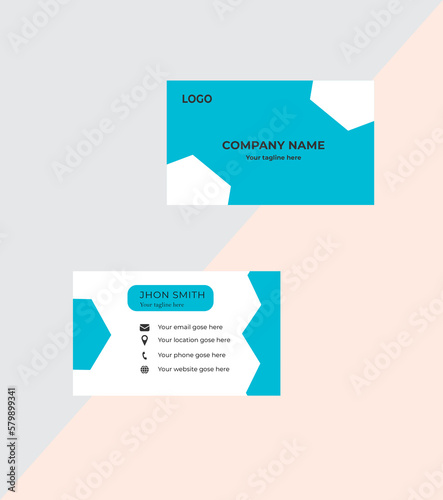 Set of new modern business card print templates Double-sided creative design.Horizontal Vector illustration Personal visiting card with company logo. corporate business card See Less