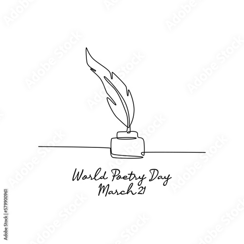 single line art of world poetry day good for world poetry day celebrate. line art. illustration.
