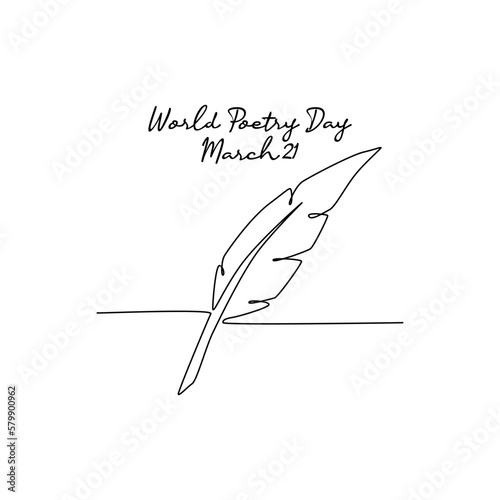 single line art of world poetry day good for world poetry day celebrate. line art. illustration.