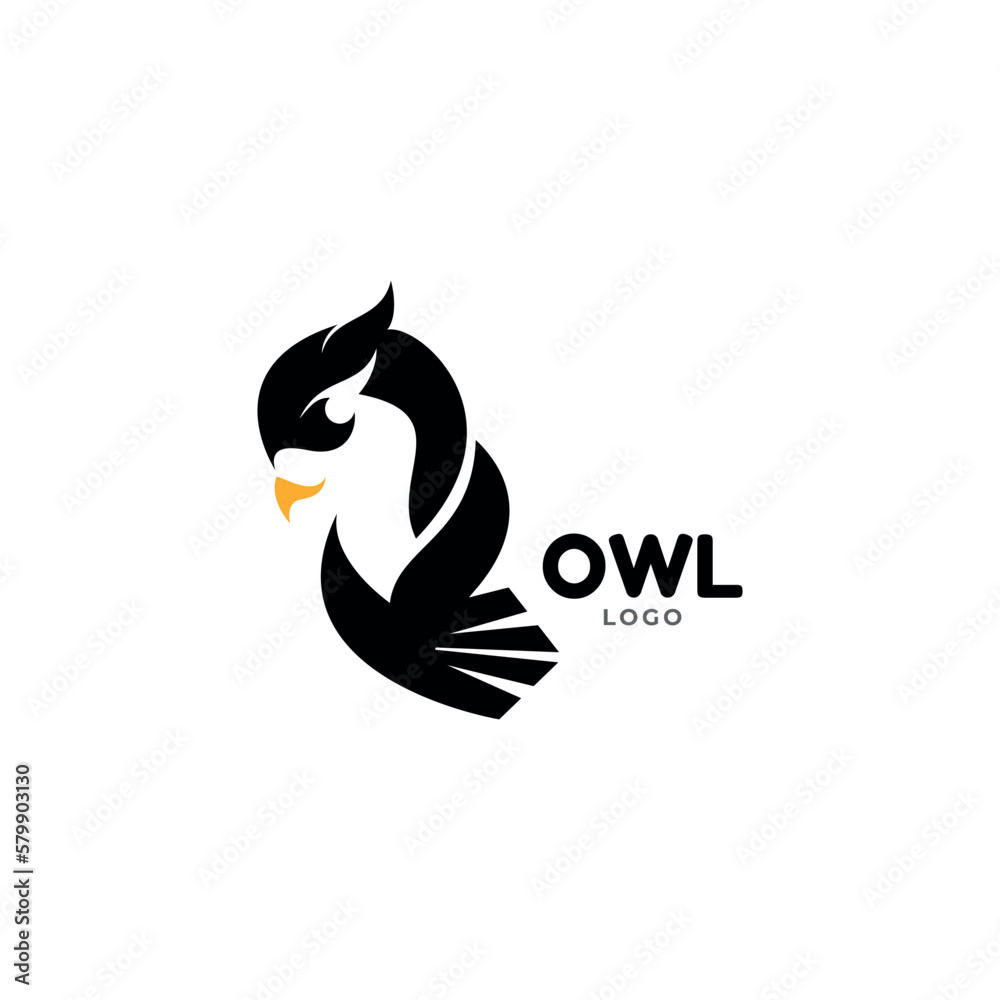 Obraz premium Owl Bird Flat Logo Design