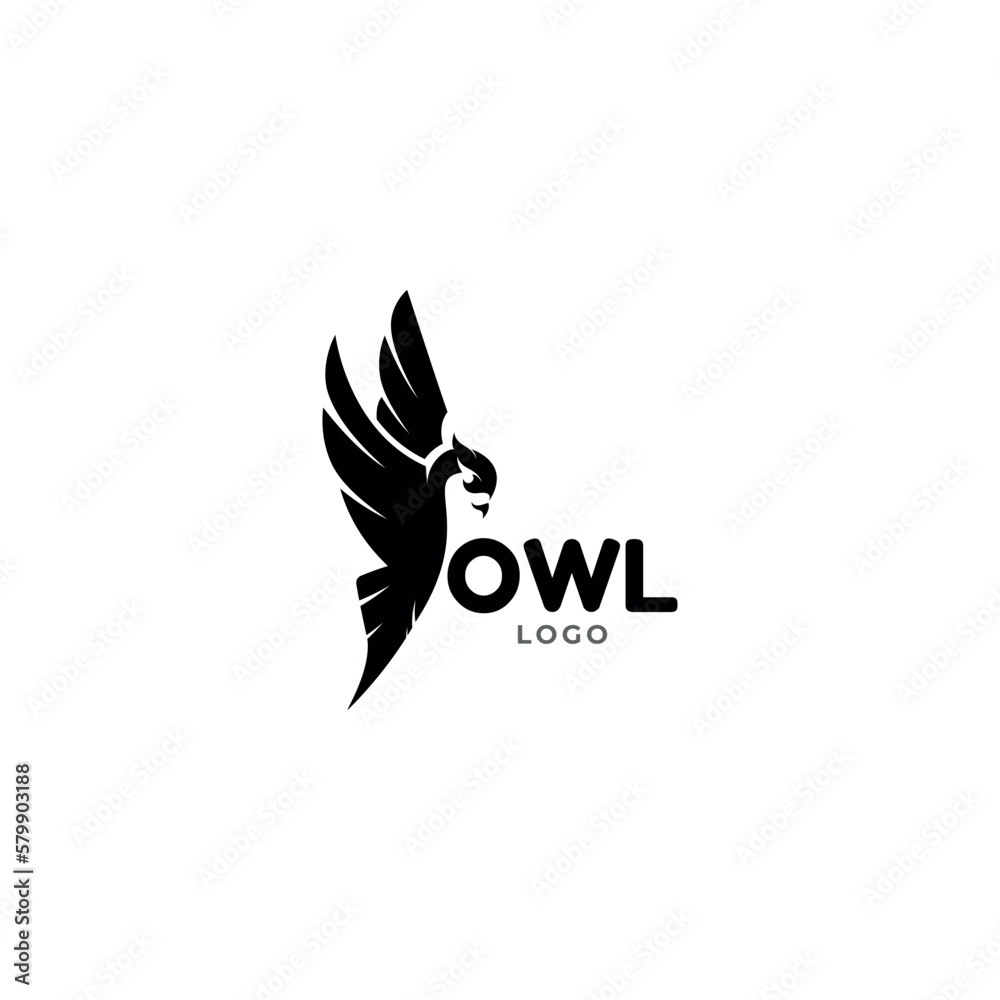 Obraz premium Owl Bird Flat Logo Design