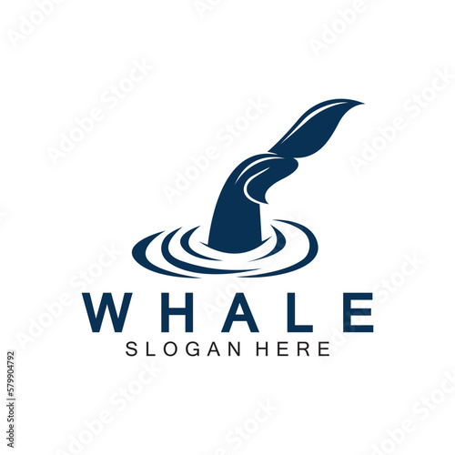  whale tail logo vector illustration design. Whale tail graphic icon