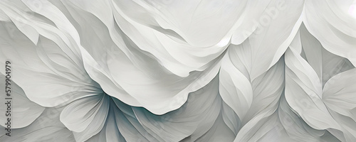 White Flower Texture Background. Abstract Botanical Minimal Design, Organic shapes