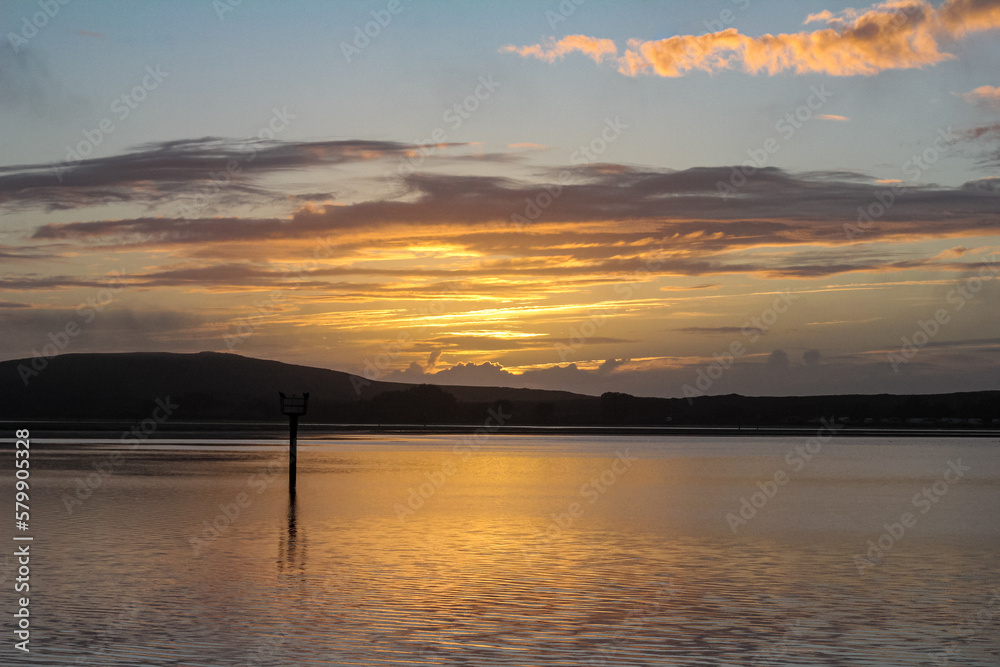 Shot of the beautiful sunset in Bodega Bay in Northern California