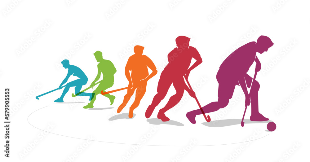 Cool editable vector of field hockey player movement background for any graphic purpose	